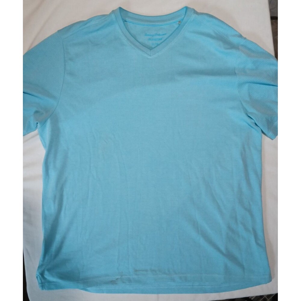 Tommy Bahama IslandZone V Neck Tee XL Aqua Blue Coolmax